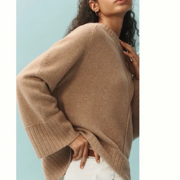 NWT Anthropologie The Chandler Cashmere Crew-Neck Relaxed Pullover Sweater XL - Picture 5 of 16